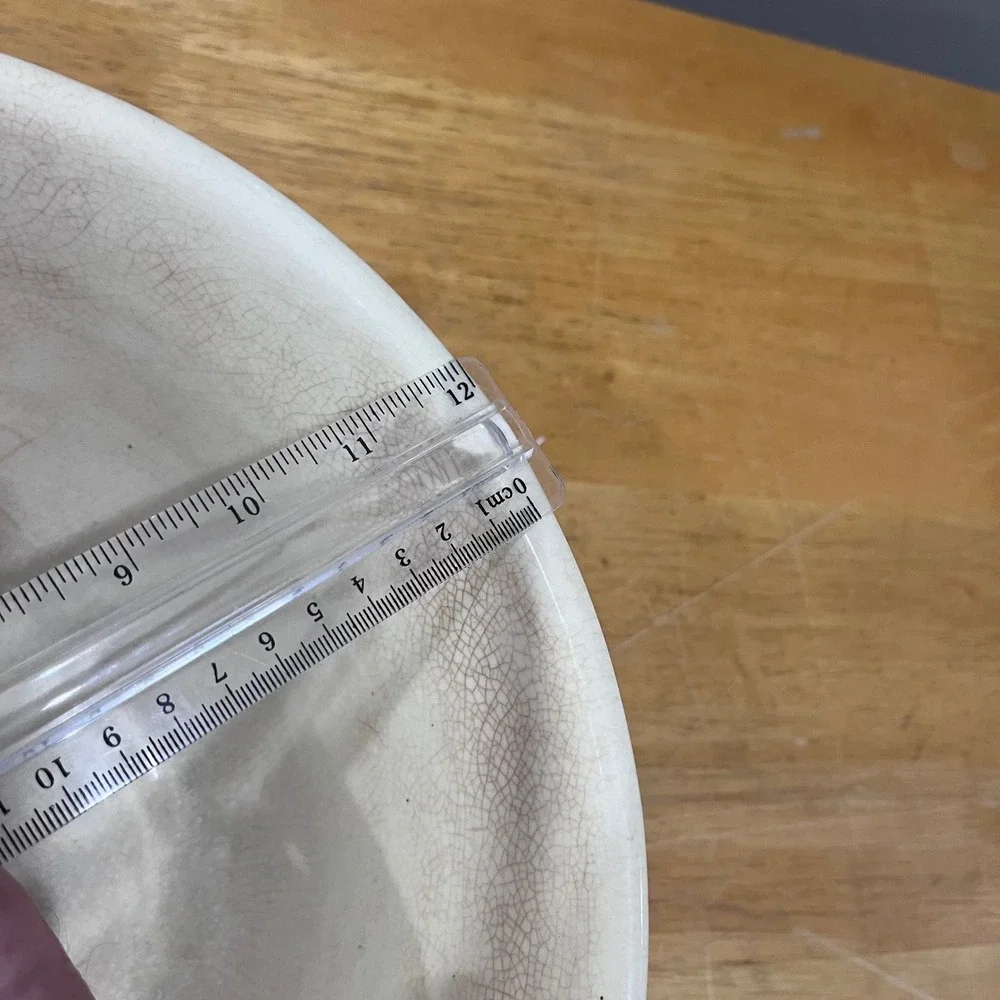 Vtg McCoy Oven Ware #12 Large Stoneware‎ Mixing Bowl Pink Blue Stripe Farmhouse